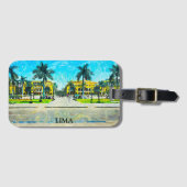 Elegante Lima Peru Öl Paint Vintage Reise Gepäckanhänger (Vorderseite (Horizontal))