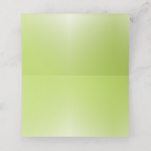 Elegante Lime Green Ombre Platzkarte oder Escort C (Innenseite Aufgefaltet)