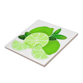 Elegante Limone Scheiben Sonniges Zitrusmuster Fliese (Seite)