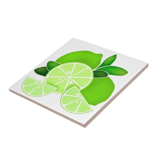 Elegante Limone Scheiben Sonniges Zitrusmuster Fliese (Seite)