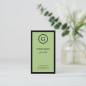 Elegante Limone und schwarze Visitenkarte (Stehend Vorderseite)