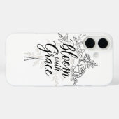 Elegante Line Art Blume Typografie Case-Mate iPhone Hülle (Rückseite (Horizontal))