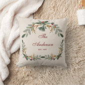 Elegante Linen Floral Weihnachtsfamilie Kissen (Decke)