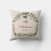 Elegante Linen Floral Weihnachtsfamilie Kissen (Rückseite)