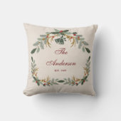 Elegante Linen Floral Weihnachtsfamilie Kissen (Vorderseite)