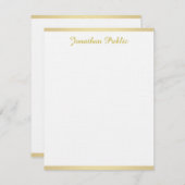 Elegante Linen Gold Creative Handwriting Skript To Mitteilungskarte (Vorne/Hinten)