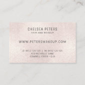 Elegante Linen Look Rose Gold Blush Shimmer Visitenkarte (Rückseite)