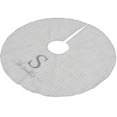 Elegante Linen Style Family Monogram Weihnachten Polyester Weihnachtsbaumdecke (Schrägansicht)