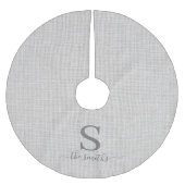 Elegante Linen Style Family Monogram Weihnachten Polyester Weihnachtsbaumdecke (Vorderseite)