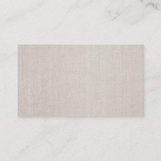 Elegante Linen Texture Erinnerung Terminkarte (Rückseite)