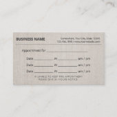 Elegante Linen Texture Erinnerung Terminkarte (Vorderseite)