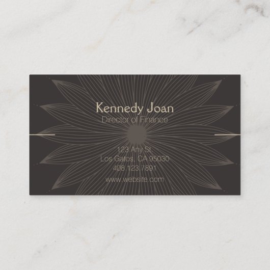 Elegante Lines Black Business Card Visitenkarte (Rückseite)