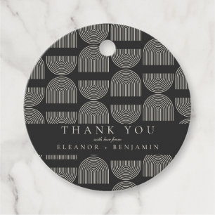 Elegante Lines Schwarz-weiß Wedding Custom Vielen Geschenkanhänger