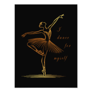 Elegante Linie Art Ballerina - Ich tanze für mich Fotodruck