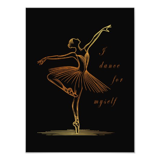 Elegante Linie Art Ballerina - Ich tanze für mich Fotodruck (Vorne)