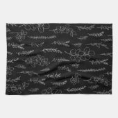 Elegante Linie Art Eukalyptus Muster   Geschirrtuch (Horizontal)