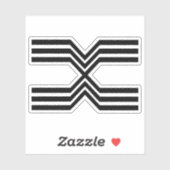 Elegante Linie Buchstabe X Monogramm Aufkleber (Blatt)