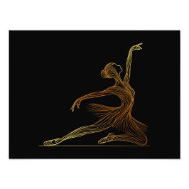 Elegante Linie Kunst, Dichtung und Musik Ballet Da Fotodruck