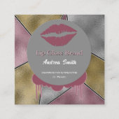 Elegante Lip Gloss Beauty Cosmetic Brand Custom Quadratische Visitenkarte (Vorderseite)