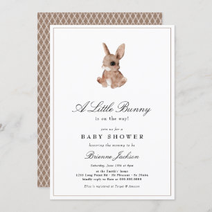 Elegante Little Bunny Gender Neutral Baby Dusche Einladung