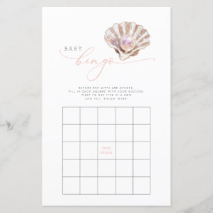 Elegante Little Pearl Baby Shower Bingo Game Card