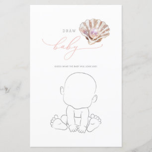 Elegante Little Pearl Zeichne Baby Game Card