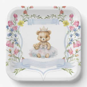 Elegante Little Princess Bear Royal Baby Dusche Pappteller