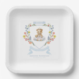 Elegante Little Princess Bear Royal Baby Dusche Pappteller