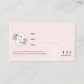 Elegante Logo-Markenbezeichnung für Botanisches Mo Terminkarte (Rückseite)