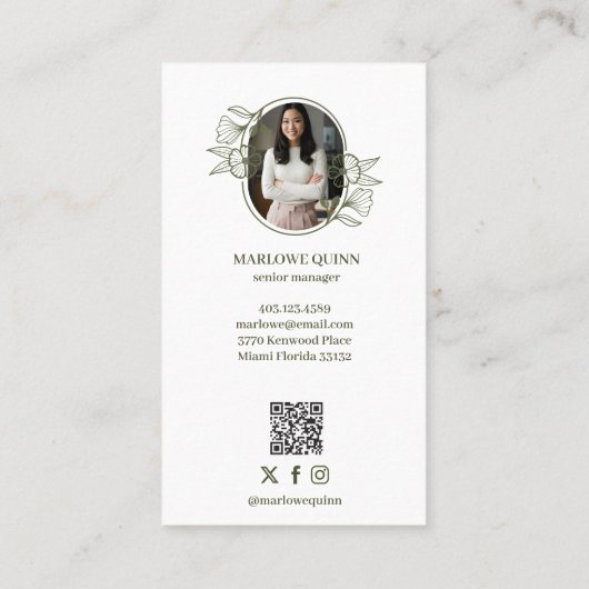 Elegante Logo-Markenbezeichnung für Botanisches Mo Visitenkarte (Rückseite)