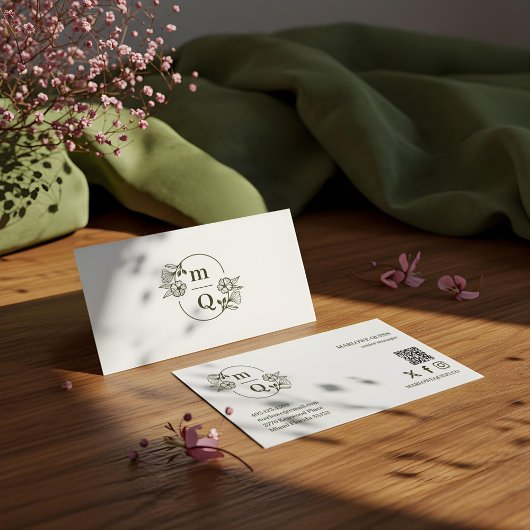 Elegante Logo-Markenbezeichnung für Botanisches Mo Visitenkarte