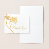Elegante Logo Palm Trees Gold Foil Vielen Dank Kar Folienkarte (Anzeige)