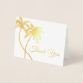 Elegante Logo Palm Trees Gold Foil Vielen Dank Kar Folienkarte (Vorderseite)