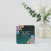 Elegante Logo-Yoga-Meditations-Lotos-Blumen Quadratische Visitenkarte (Stehend Vorderseite)