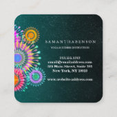 Elegante Logo-Yoga-Meditations-Lotos-Blumen Quadratische Visitenkarte (Rückseite)