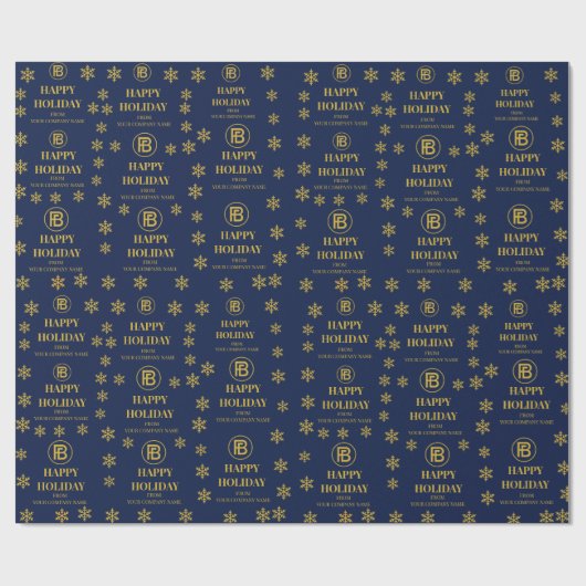 Elegante Logos Snowflakes Corporate Holiday Geschenkpapier (Flach)