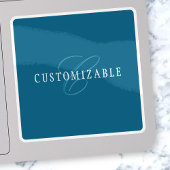 Elegante Looking Monogram | Meerblau Aufkleber