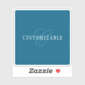 Elegante Looking Monogram | Meerblau Aufkleber (Blatt)