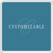 Elegante Looking Monogram | Meerblau Aufkleber (Vorderseite)