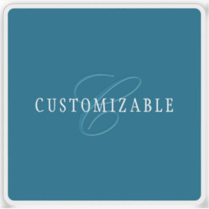 Elegante Looking Monogram   Meerblau Aufkleber