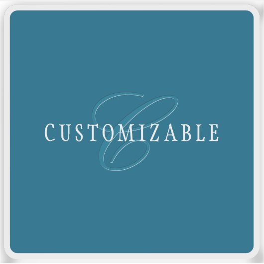 Elegante Looking Monogram | Meerblau Aufkleber (Vorderseite)