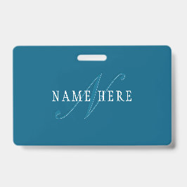 Elegante Looking Monogram | Meerblau Ausweis