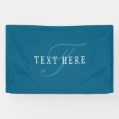 Elegante Looking Monogram | Meerblau Banner (Horizontal)
