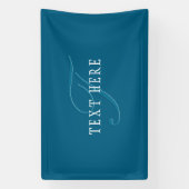 Elegante Looking Monogram | Meerblau Banner (Vertikal)
