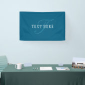 Elegante Looking Monogram | Meerblau Banner (Messe)