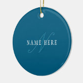 Elegante Looking Monogram | Meerblau Keramik Ornament (Links)