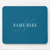 Elegante Looking Monogram | Meerblau Mousepad (Vorne)