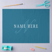 Elegante Looking Monogram | Meerblau Seidenpapier (Basteln)