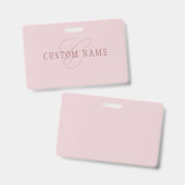 Elegante Looking Monogram | Rotgold Ausweis (Vorder- & Rückseite)