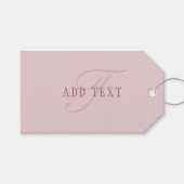 Elegante Looking Monogram | Rotgold Geschenkanhänger (Vorderseite (Horizontal))